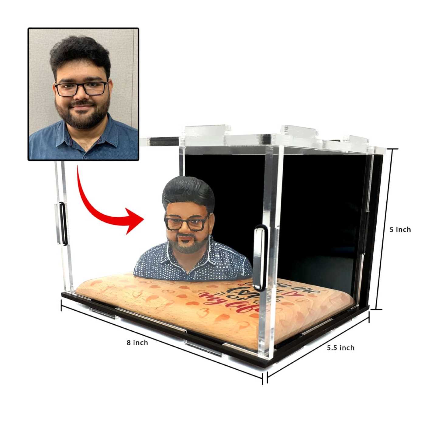 Personalised 3D Miniature Bust Doll With Acrylic Box