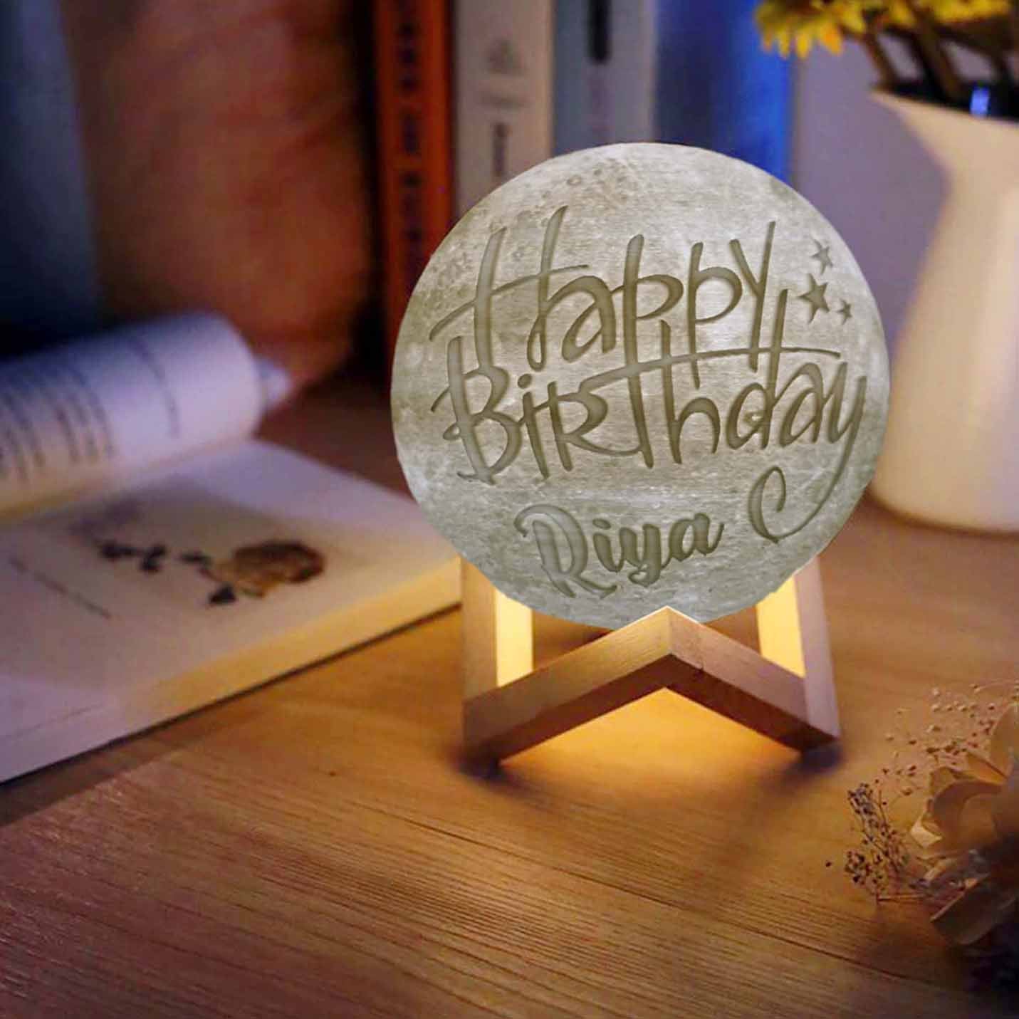 Personalised 3D Moon Lamp in 3 colours Birthday1