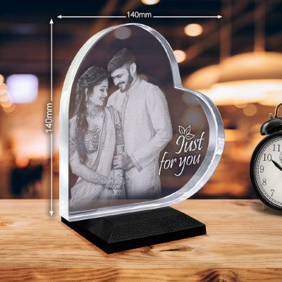 Heart Shaped Just For You 3D Crystal