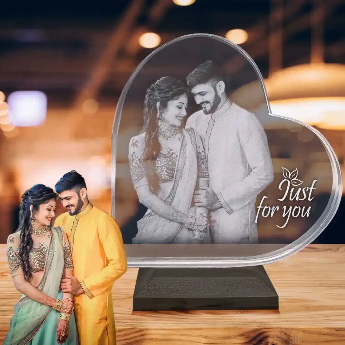 Heart Shaped Just For You 3D Crystal